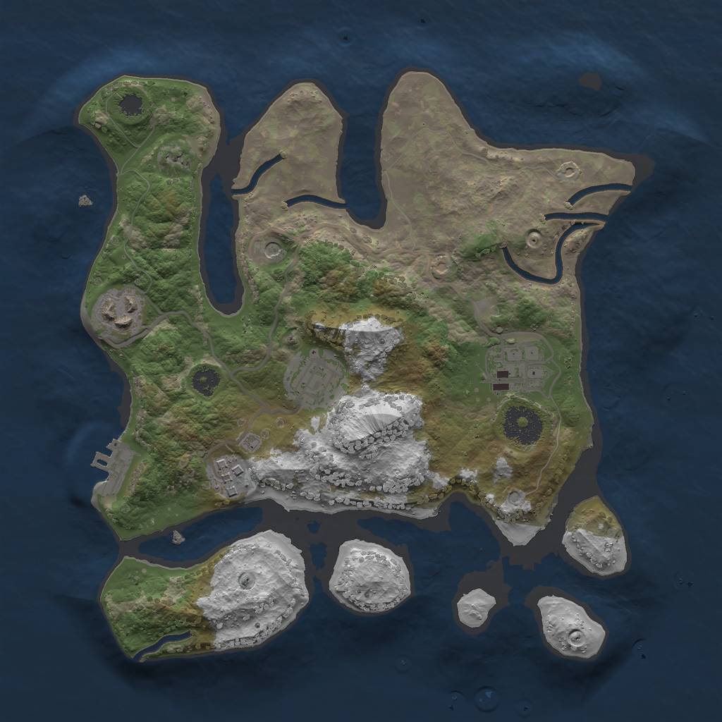 Rust Map: Procedural Map, Size: 2800, Seed: 200960, 8 Monuments