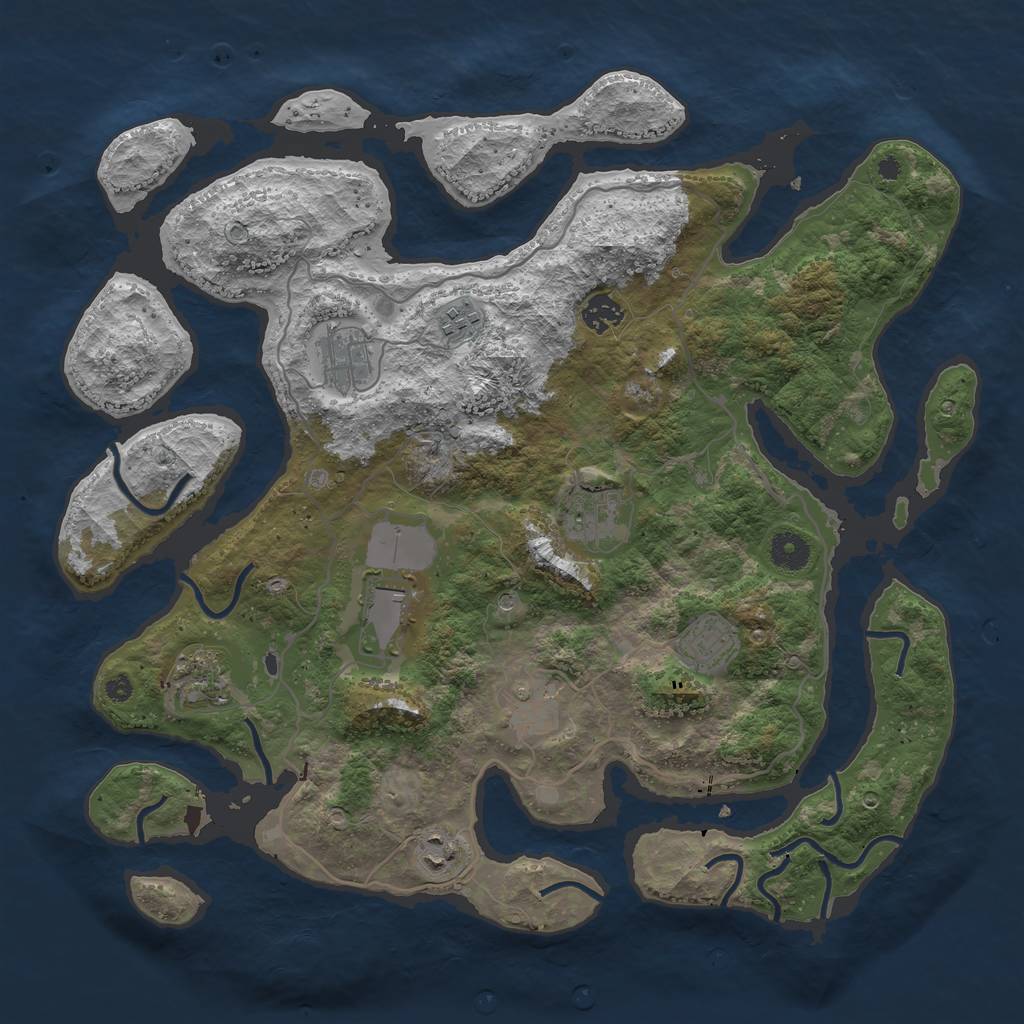 Rust Map: Procedural Map, Size: 4000, Seed: 11000, 12 Monuments