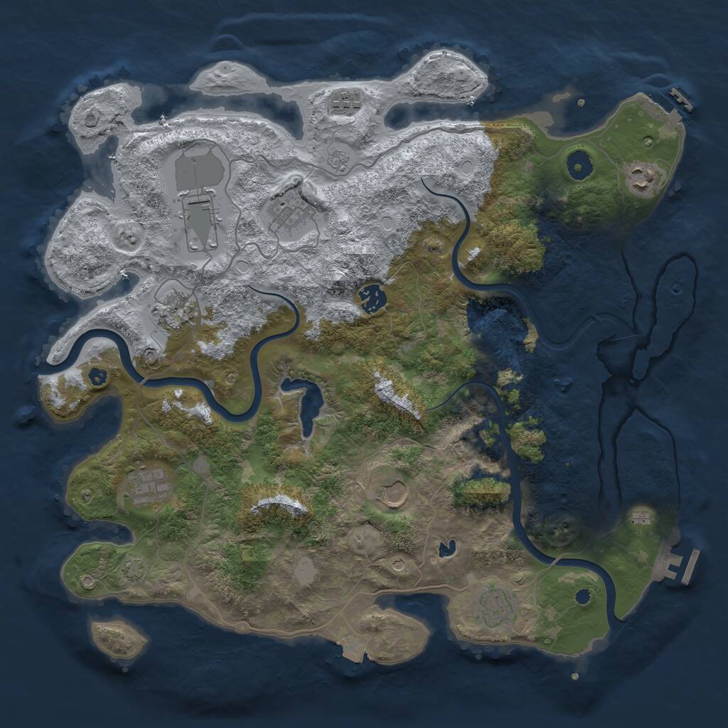 Rust Map: Procedural Map, Size: 4000, Seed: 11000, 15 Monuments