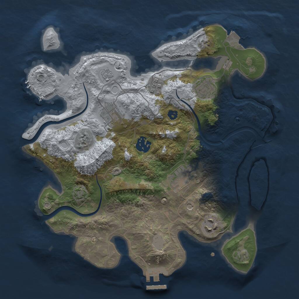 Rust Map: Procedural Map, Size: 3000, Seed: 756157, 11 Monuments