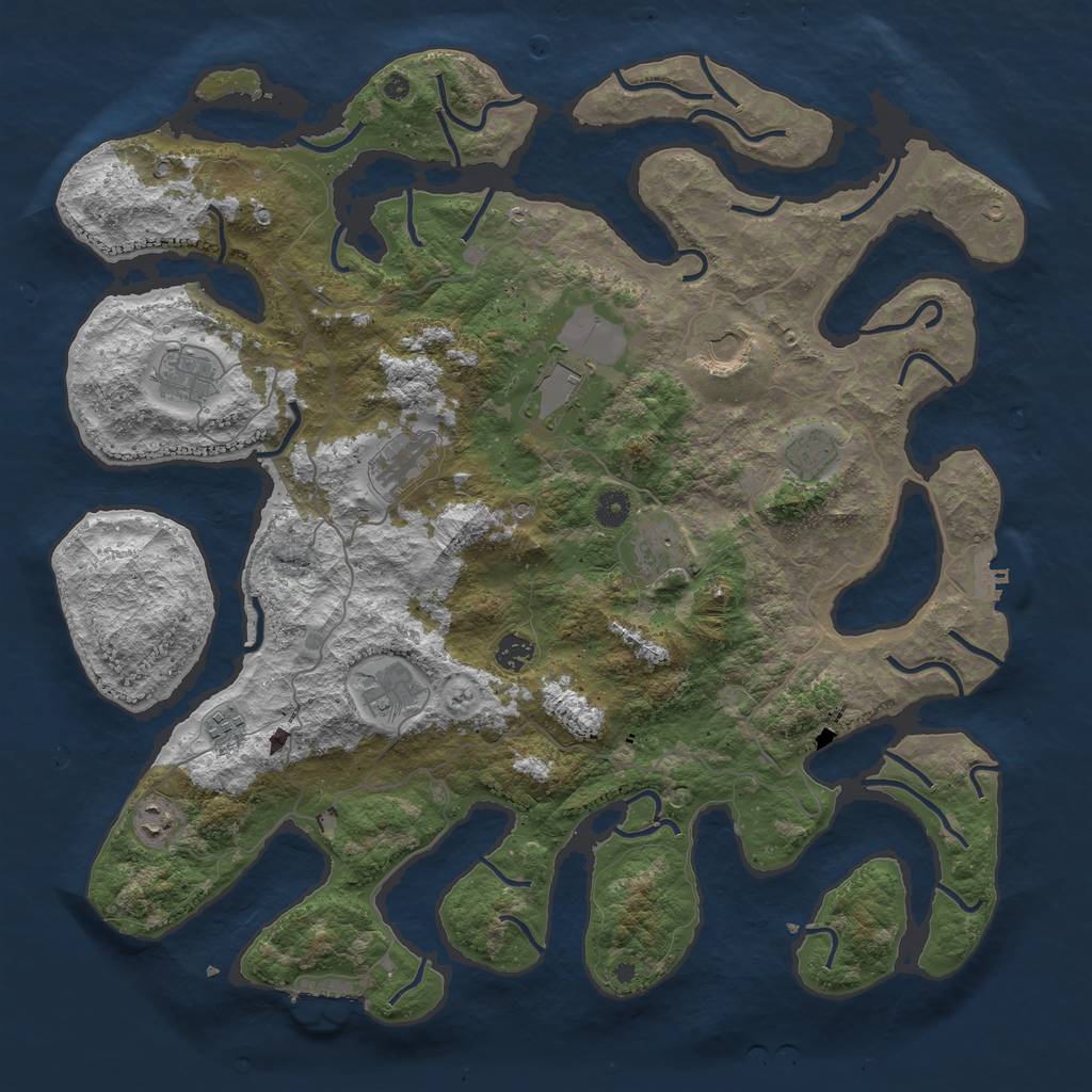 Rust Map: Procedural Map, Size: 4500, Seed: 342423, 15 Monuments