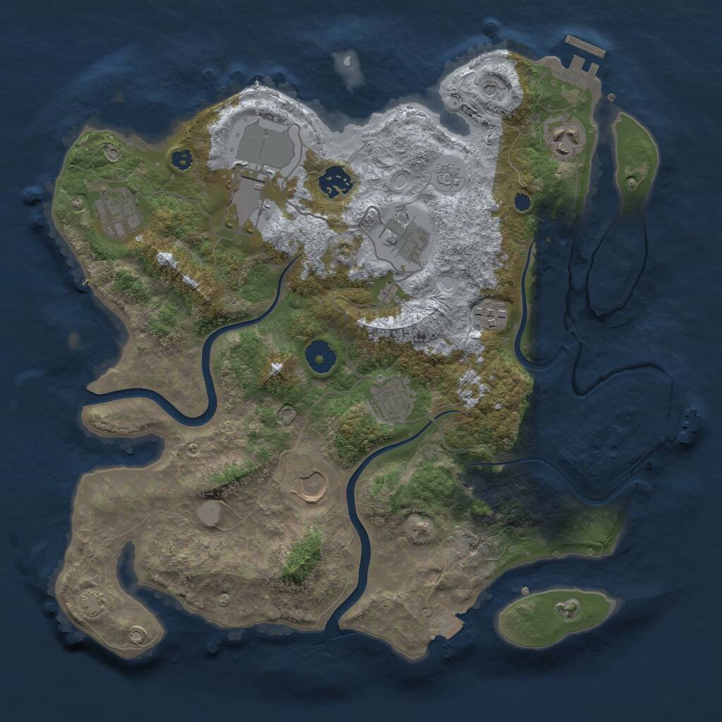 Rust Map: Procedural Map, Size: 3500, Seed: 178941787, 14 Monuments