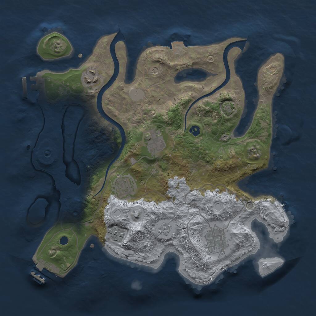 Rust Map: Procedural Map, Size: 3000, Seed: 928412162, 11 Monuments