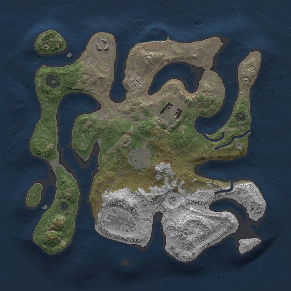 Rust Map: Procedural Map, Size: 3000, Seed: 928412162, 9 Monuments