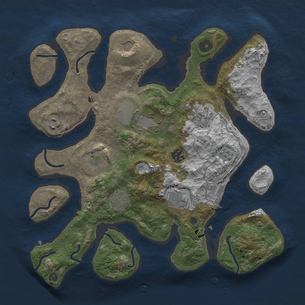 Rust Map: Procedural Map, Size: 3500, Seed: 1772325539, 13 Monuments