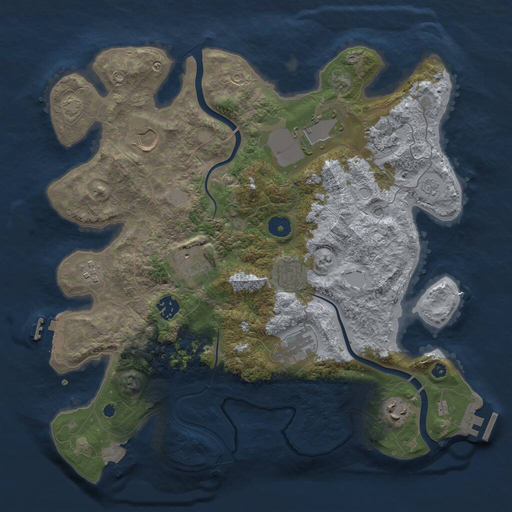 Rust Map: Procedural Map, Size: 3500, Seed: 1772325539, 15 Monuments