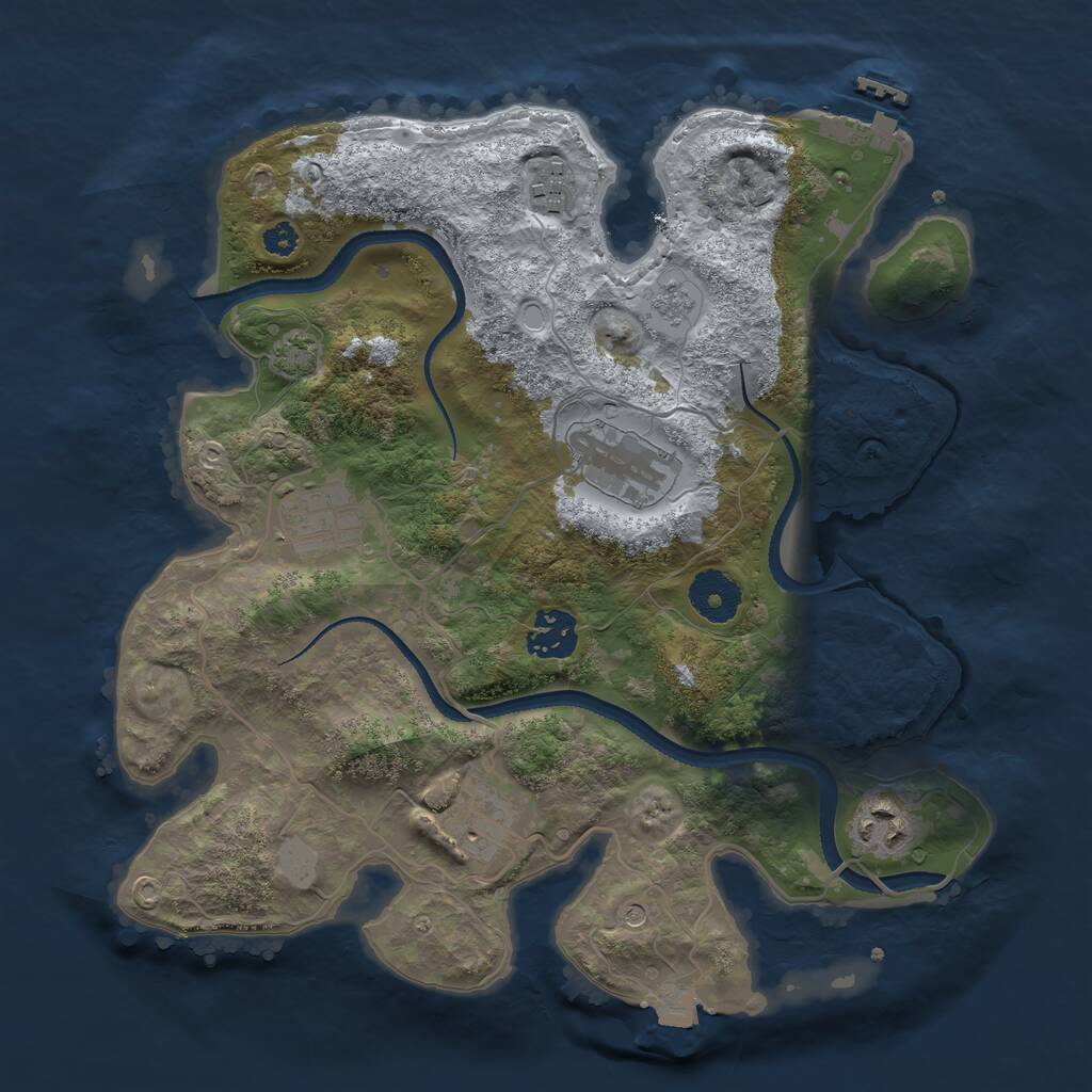 Rust Map: Procedural Map, Size: 3200, Seed: 1231, 11 Monuments