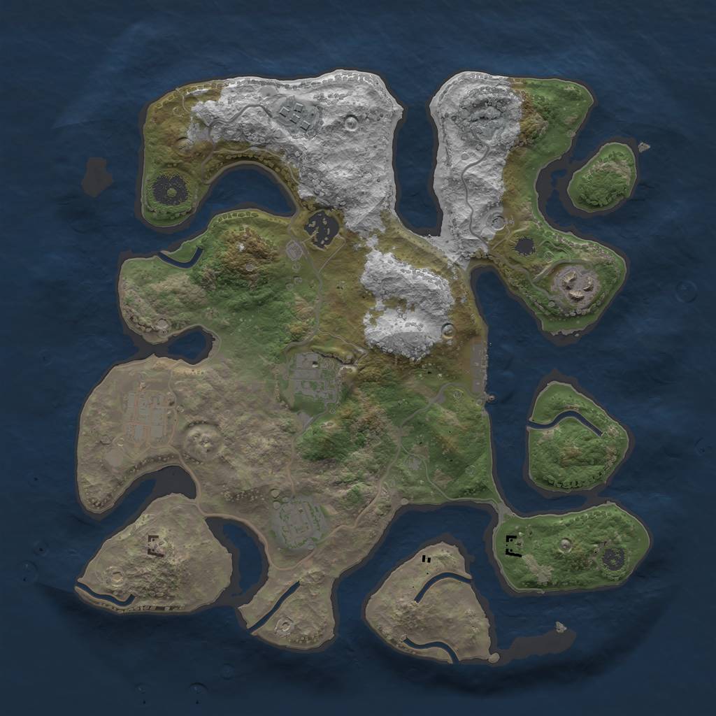 Rust Map: Procedural Map, Size: 3200, Seed: 1231, 10 Monuments