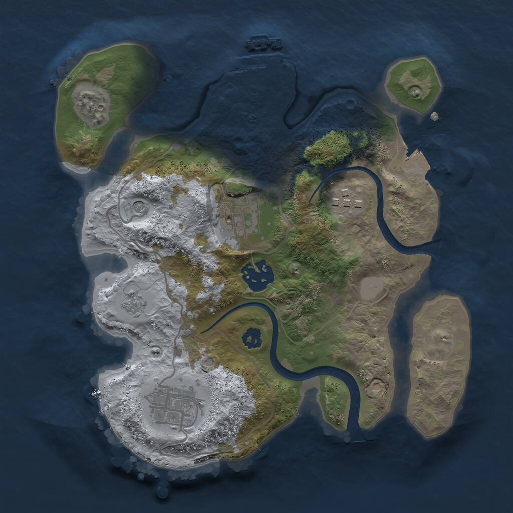 Rust Map: Procedural Map, Size: 2500, Seed: 95, 8 Monuments