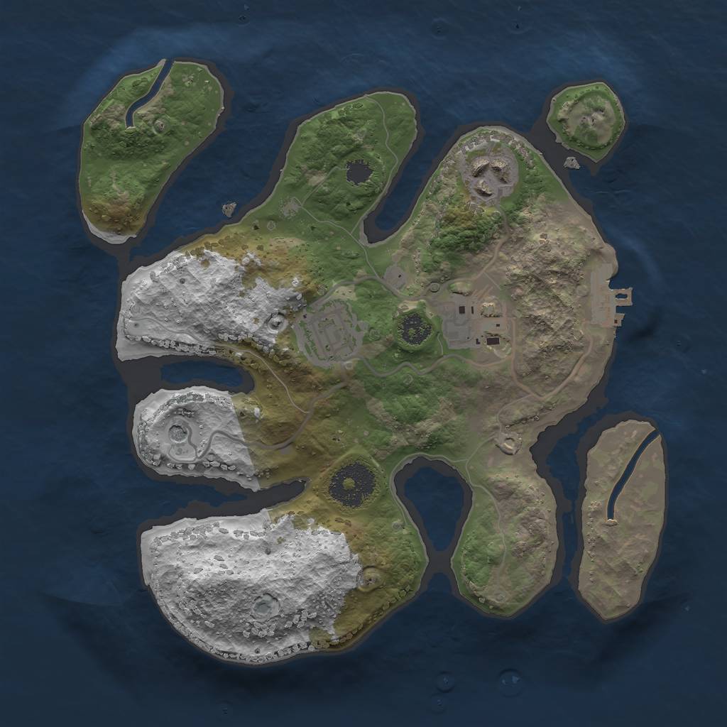 Rust Map: Procedural Map, Size: 2500, Seed: 95, 7 Monuments