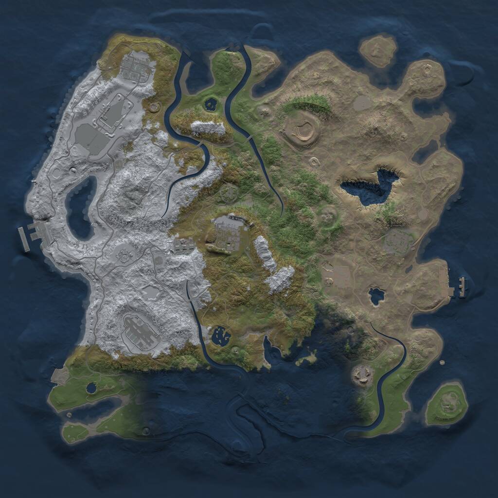 Rust Map: Procedural Map, Size: 4000, Seed: 1011998, 16 Monuments