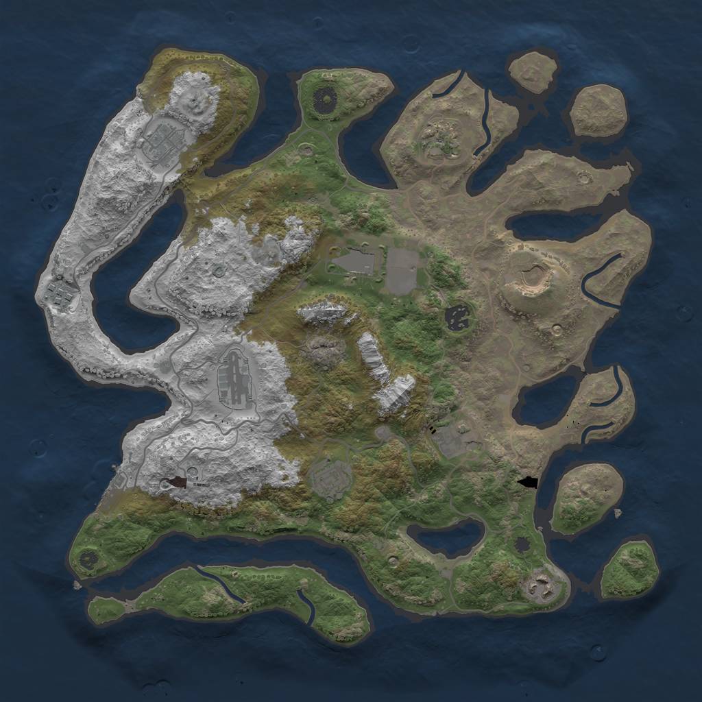 Rust Map: Procedural Map, Size: 4000, Seed: 1011998, 14 Monuments