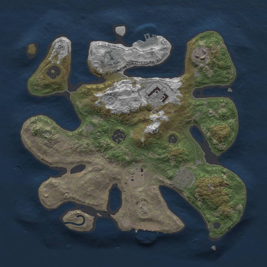 Rust Map: Procedural Map, Size: 3000, Seed: 182656753, 10 Monuments