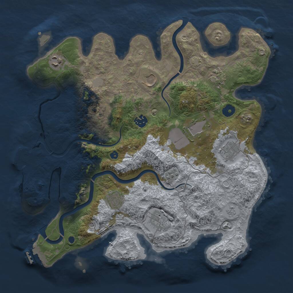 Rust Map: Procedural Map, Size: 3600, Seed: 937100689, 15 Monuments