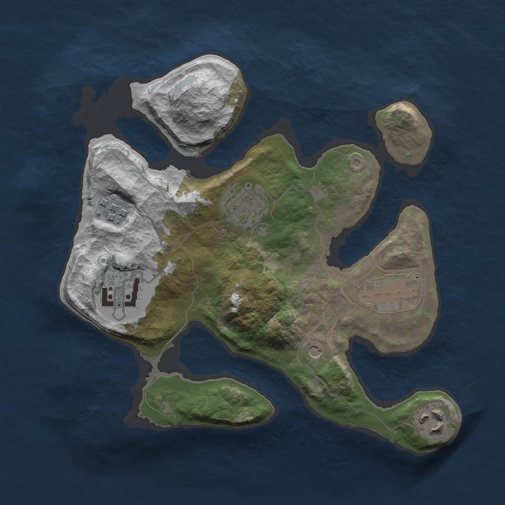 Rust Map: Barren, Size: 2600, Seed: 42, 8 Monuments