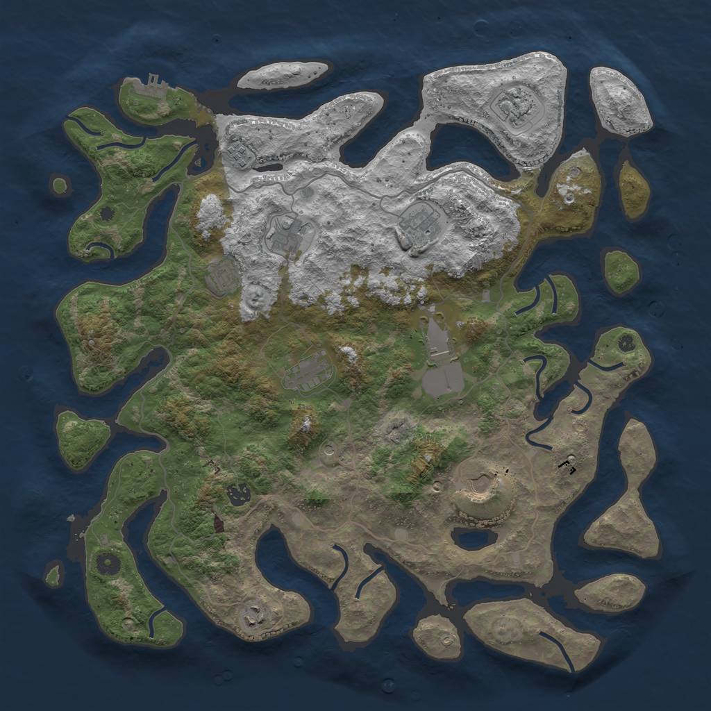 Rust Map: Procedural Map, Size: 4494, Seed: 76184, 14 Monuments