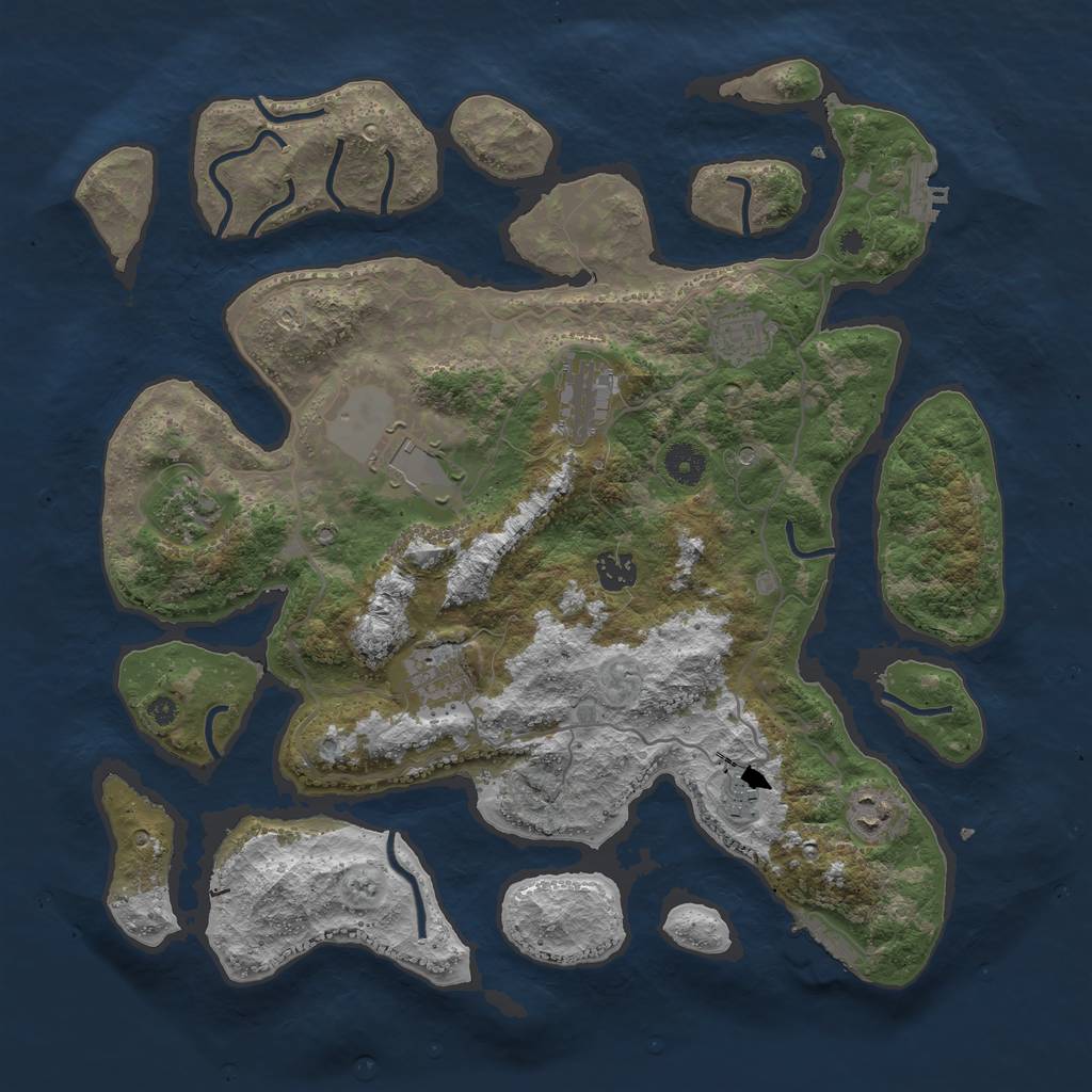 Rust Map: Procedural Map, Size: 4000, Seed: 21564, 13 Monuments