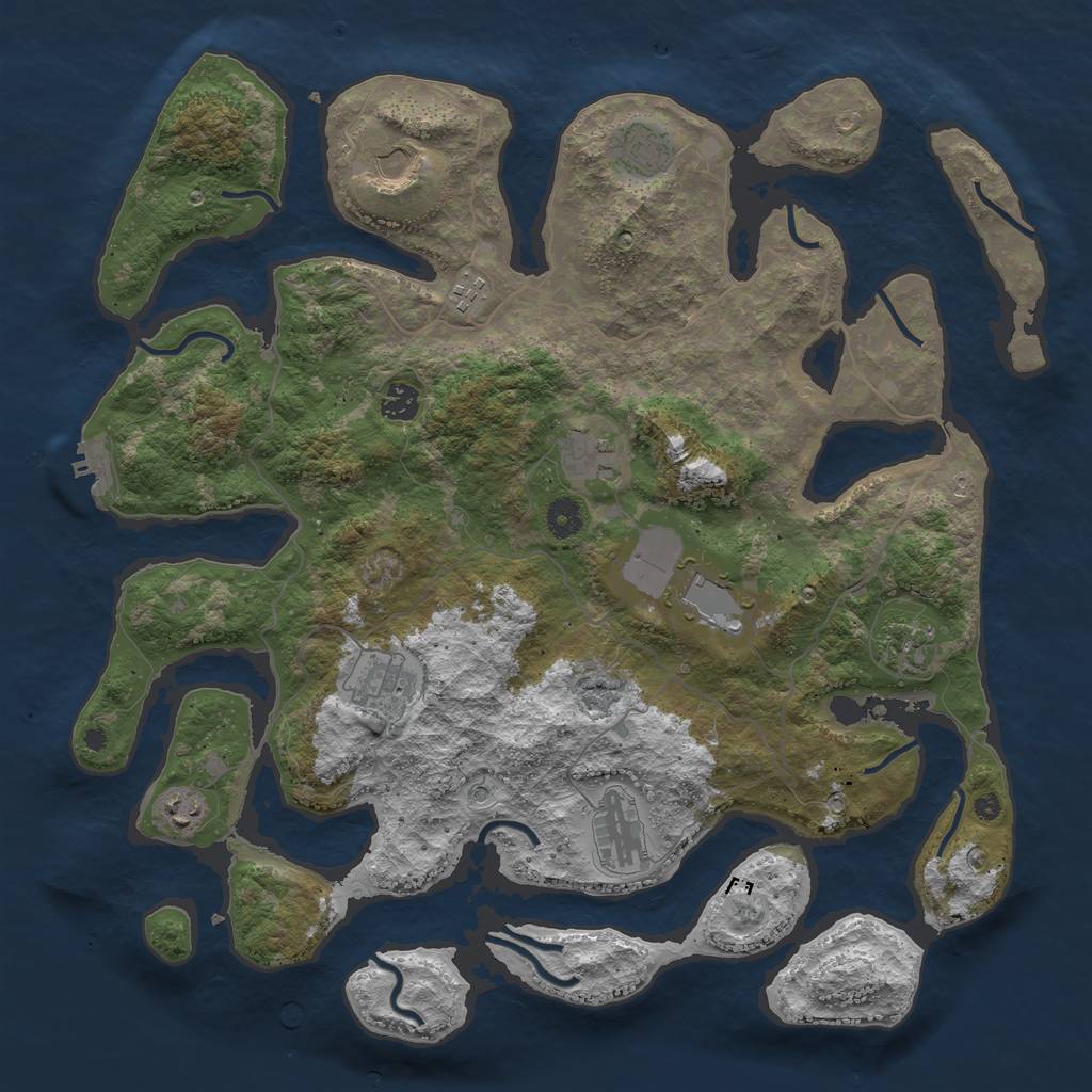 Rust Map: Procedural Map, Size: 4250, Seed: 9324550, 14 Monuments