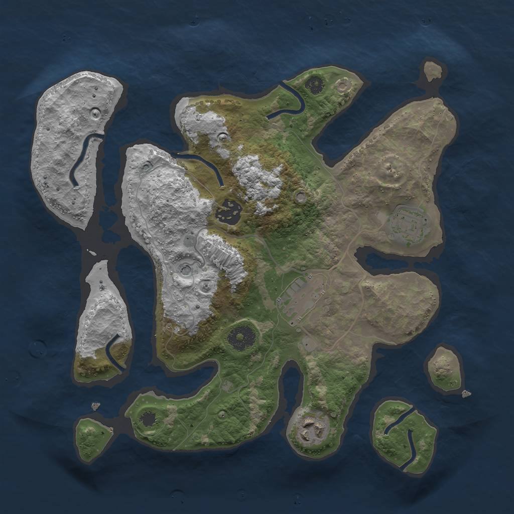 Rust Map: Procedural Map, Size: 3000, Seed: 186097916, 7 Monuments