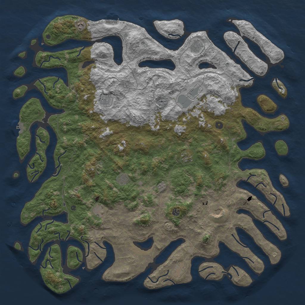 Rust Map: Procedural Map, Size: 6000, Seed: 1414674986, 16 Monuments