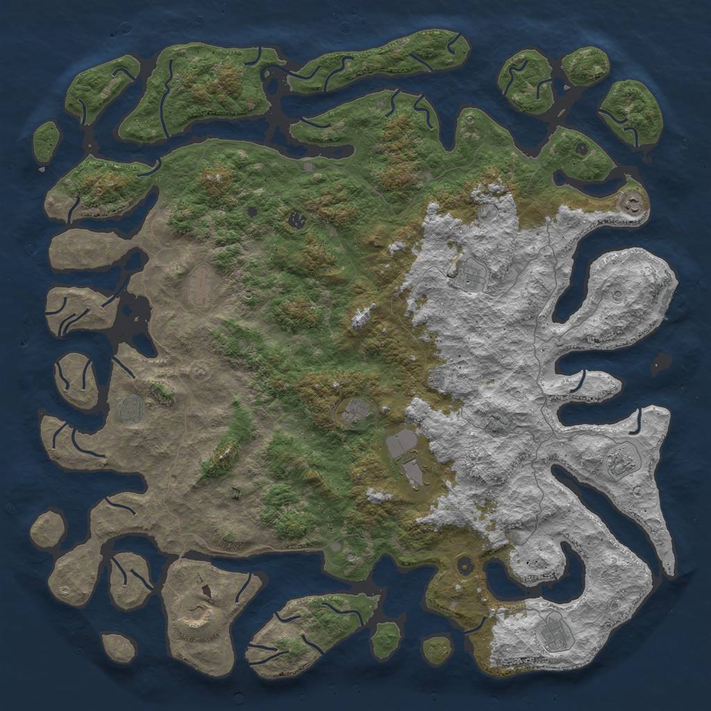 Rust Map: Procedural Map, Size: 6000, Seed: 113757008, 15 Monuments