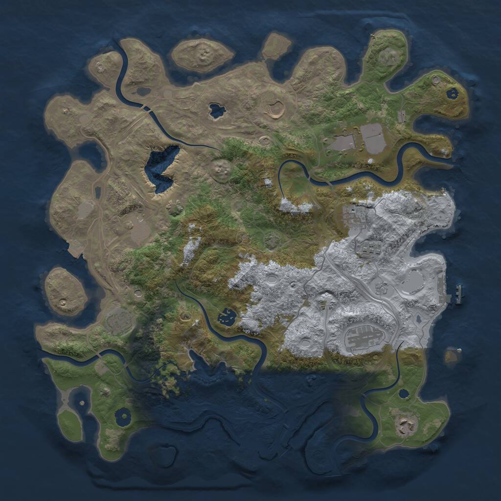 Rust Map: Procedural Map, Size: 4250, Seed: 1909553949, 15 Monuments