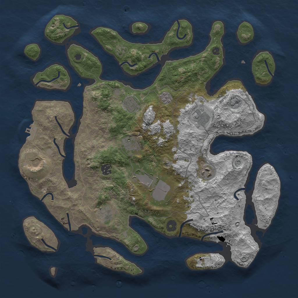 Rust Map: Procedural Map, Size: 4000, Seed: 1996265898, 13 Monuments
