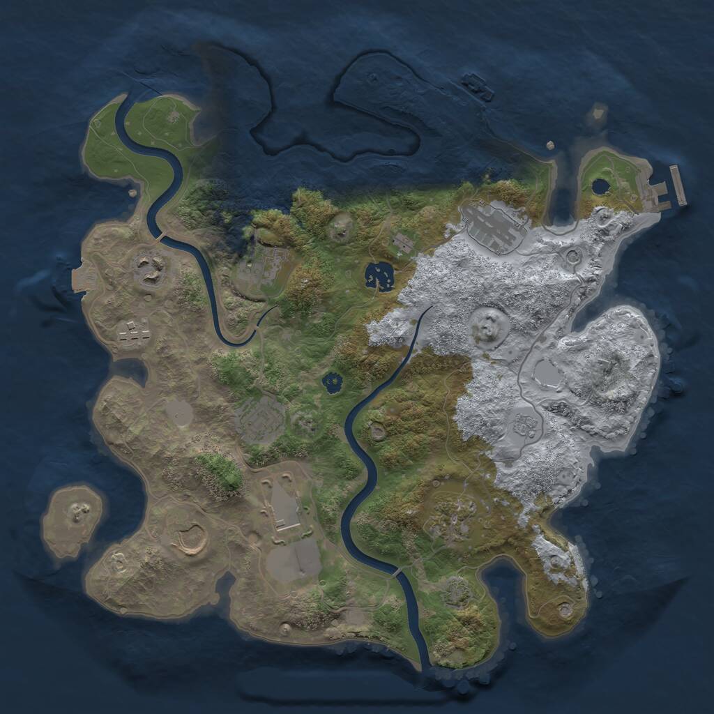 Rust Map: Procedural Map, Size: 3500, Seed: 1504900431, 15 Monuments