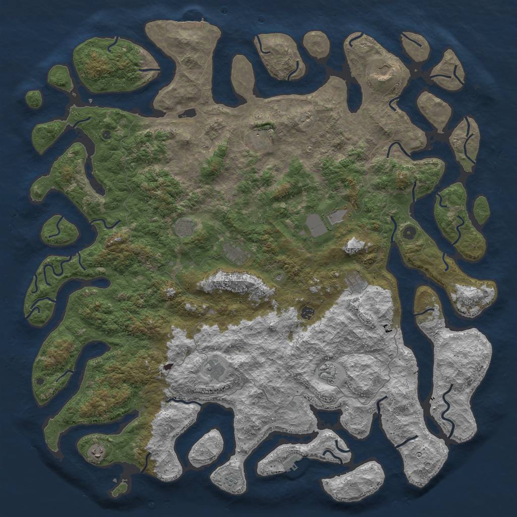 Rust Map: Procedural Map, Size: 6000, Seed: 78898705, 16 Monuments