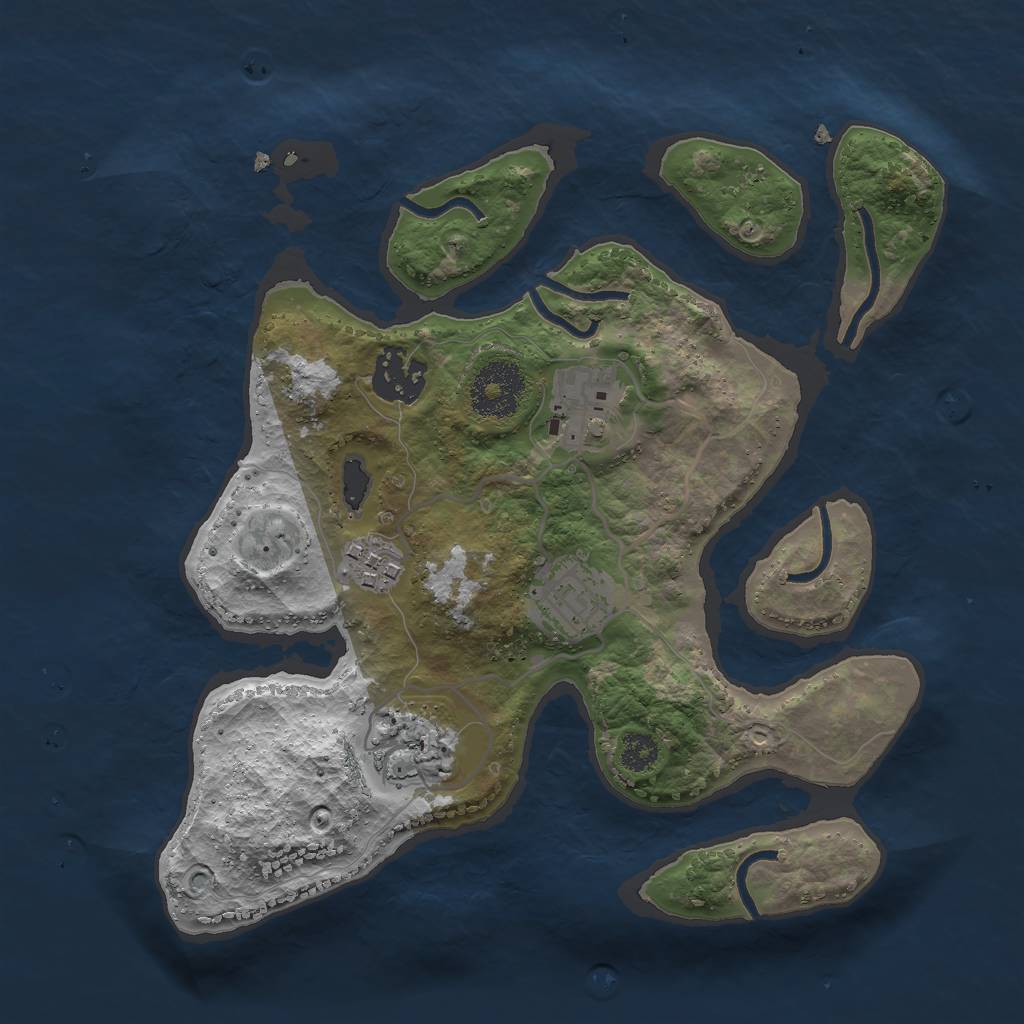 Rust Map: Procedural Map, Size: 2750, Seed: 95842757, 7 Monuments