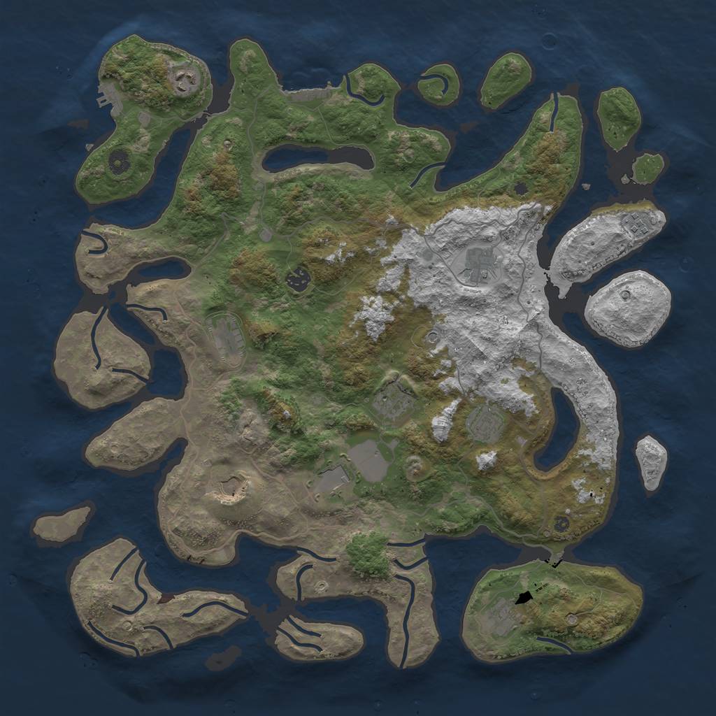 Rust Map: Procedural Map, Size: 4550, Seed: 1337, 15 Monuments