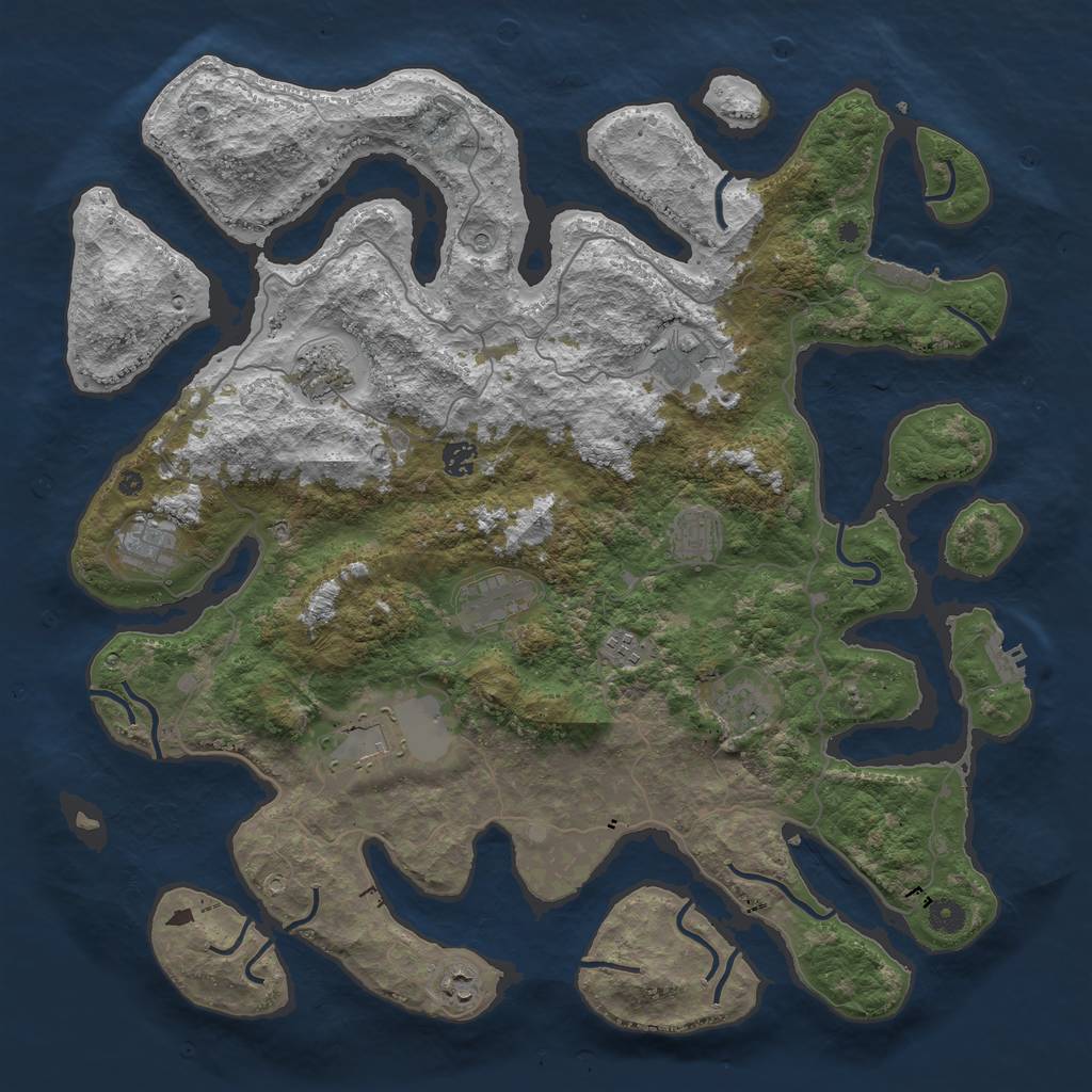 Rust Map: Procedural Map, Size: 4500, Seed: 563349366, 15 Monuments