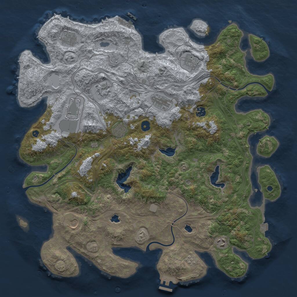 Rust Map: Procedural Map, Size: 4500, Seed: 563349366, 16 Monuments