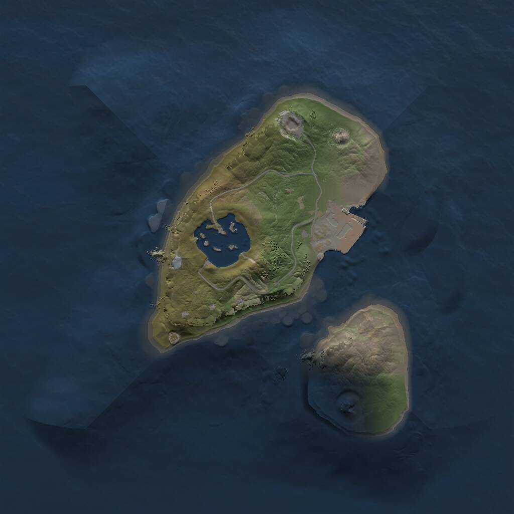 Rust Map: Procedural Map, Size: 1500, Seed: 1983, 2 Monuments