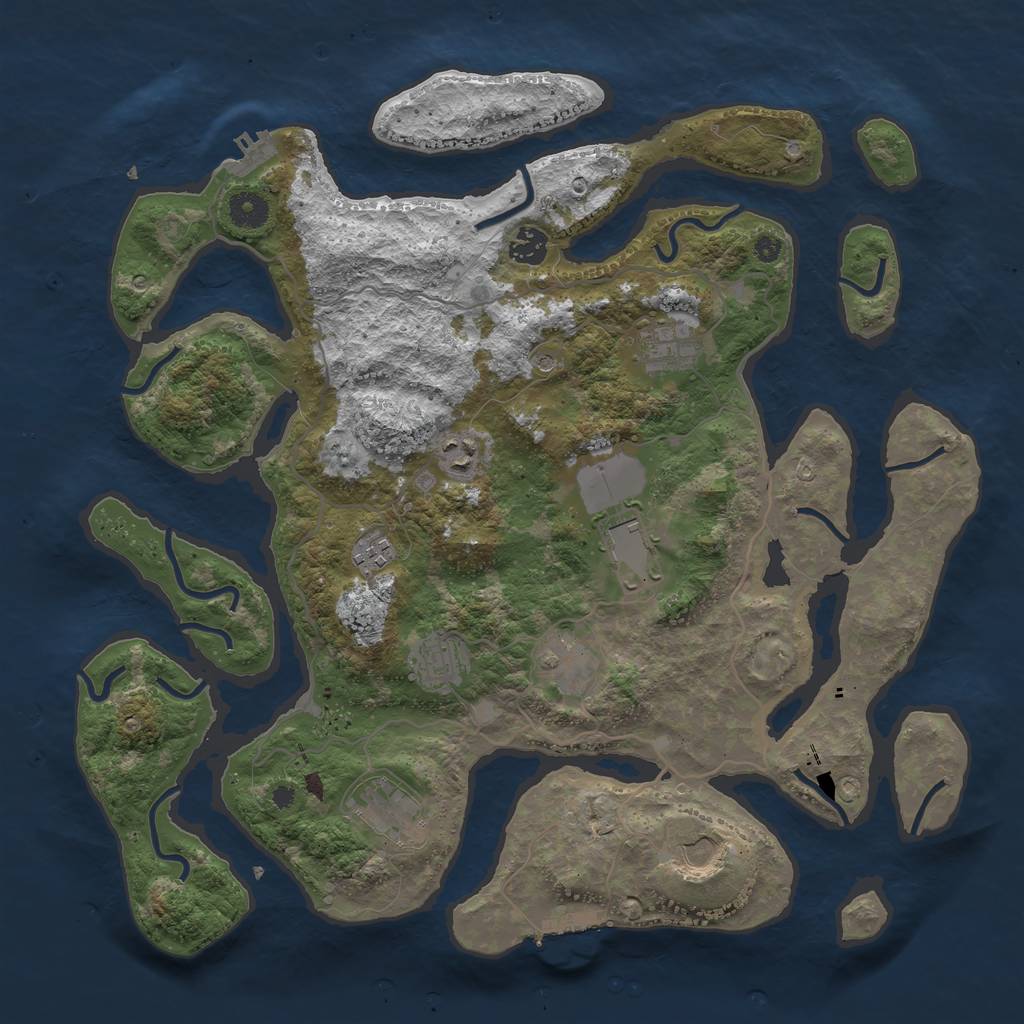 Rust Map: Procedural Map, Size: 4000, Seed: 1505685762, 14 Monuments