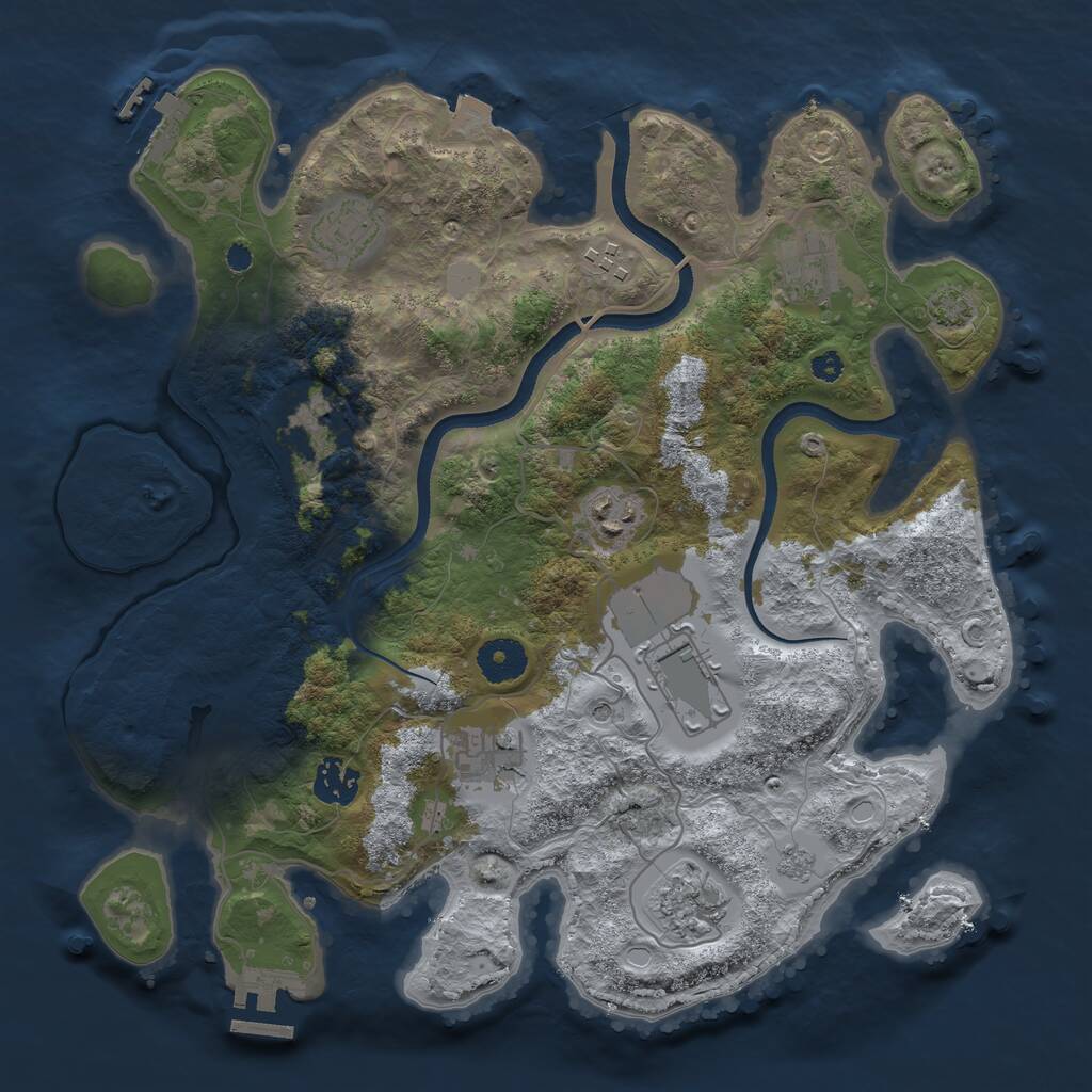 Rust Map: Procedural Map, Size: 3500, Seed: 209320754, 15 Monuments