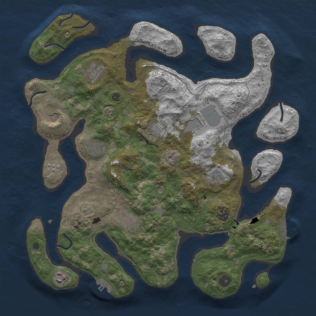 Rust Map: Procedural Map, Size: 4000, Seed: 5431, 15 Monuments