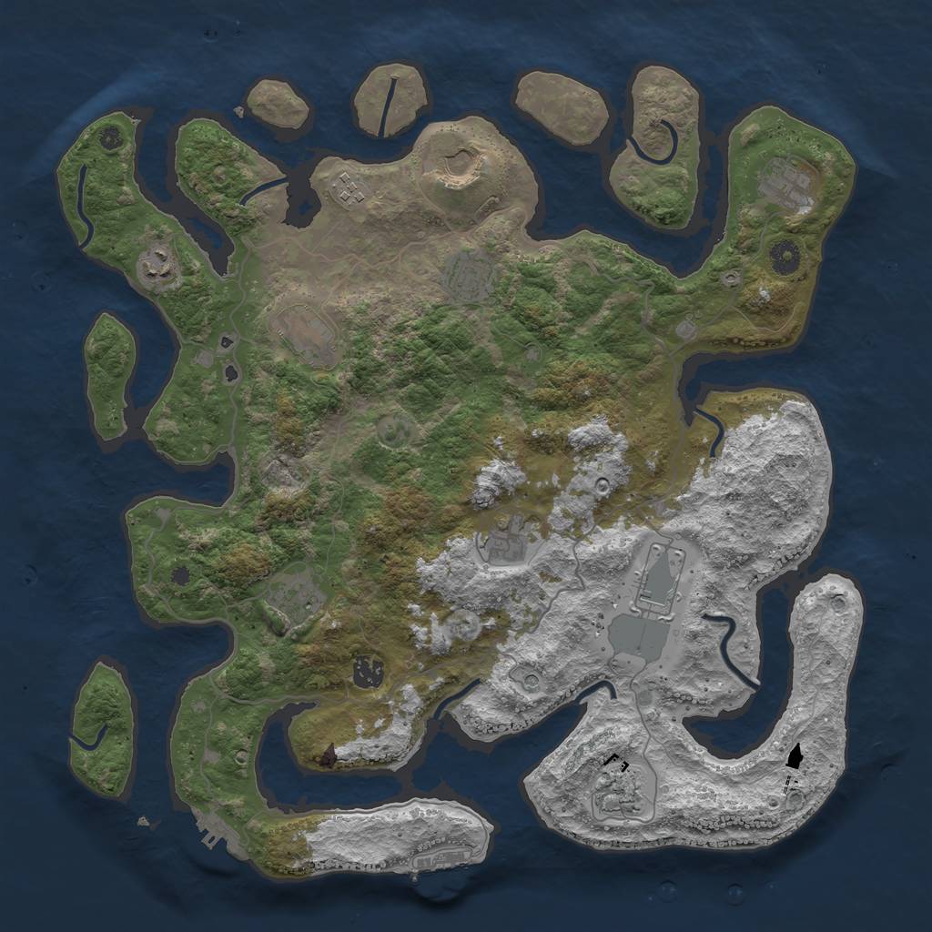 Rust Map: Procedural Map, Size: 4250, Seed: 2411, 16 Monuments