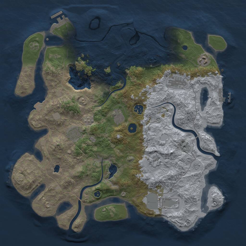 Rust Map: Procedural Map, Size: 4000, Seed: 94521, 14 Monuments
