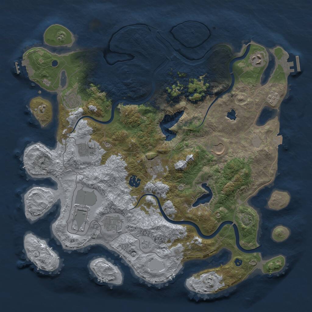 Rust Map: Procedural Map, Size: 4000, Seed: 2042912759, 15 Monuments