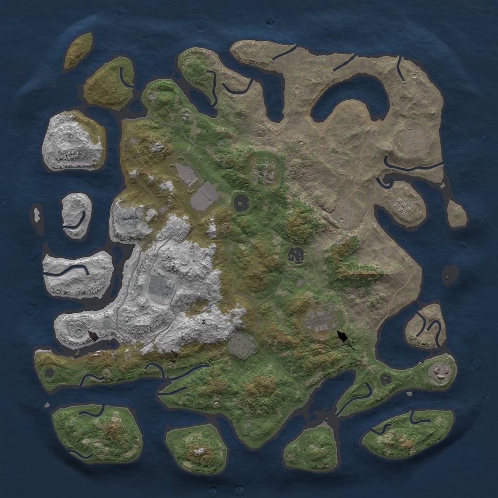 Rust Map: Procedural Map, Size: 4500, Seed: 170166905, 13 Monuments