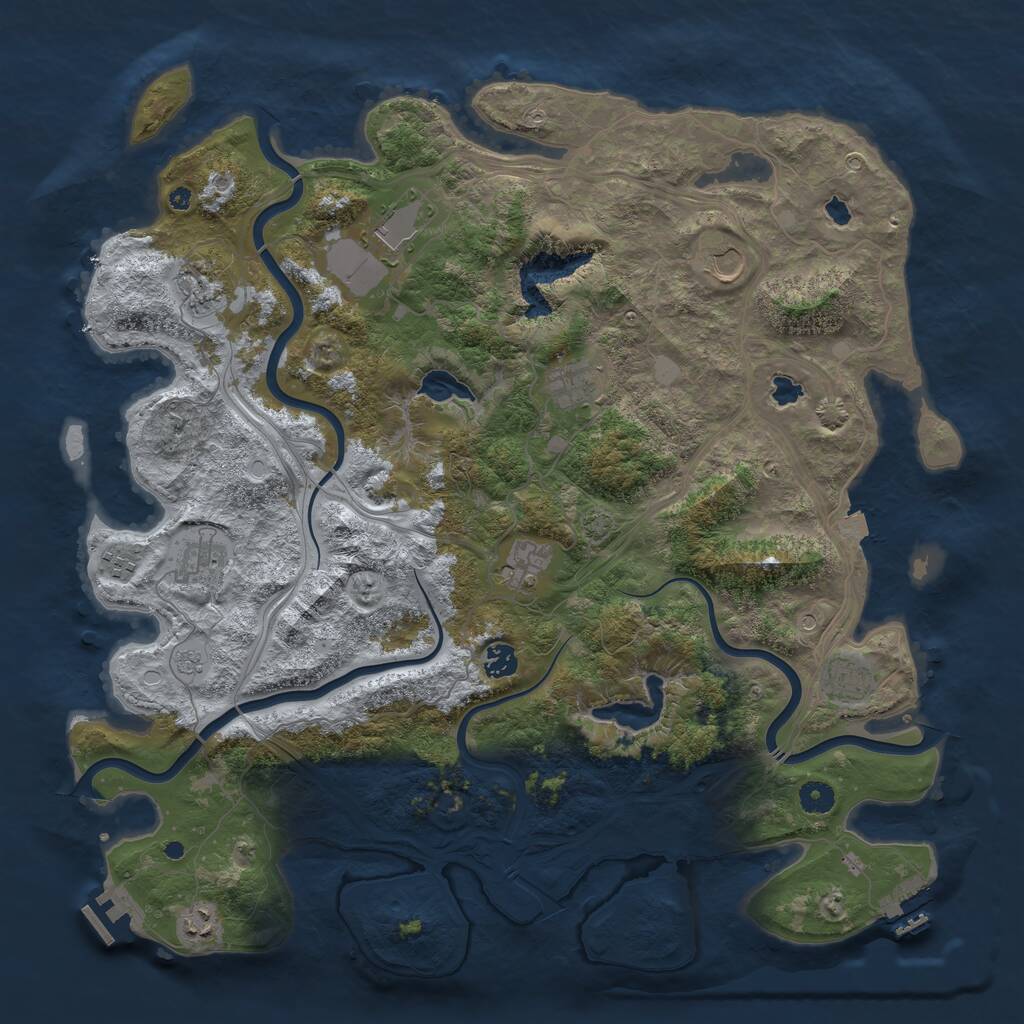 Rust Map: Procedural Map, Size: 4500, Seed: 170166905, 16 Monuments
