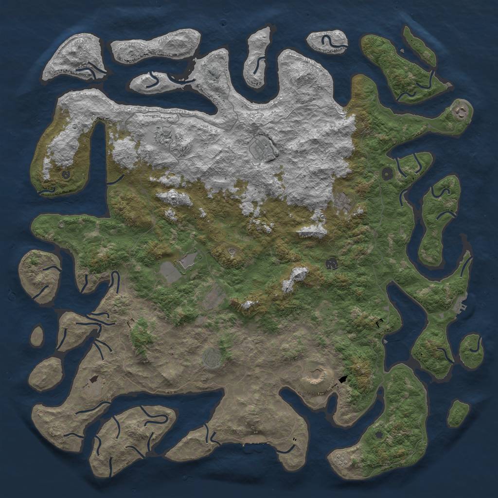 Rust Map: Procedural Map, Size: 6000, Seed: 79120337, 16 Monuments