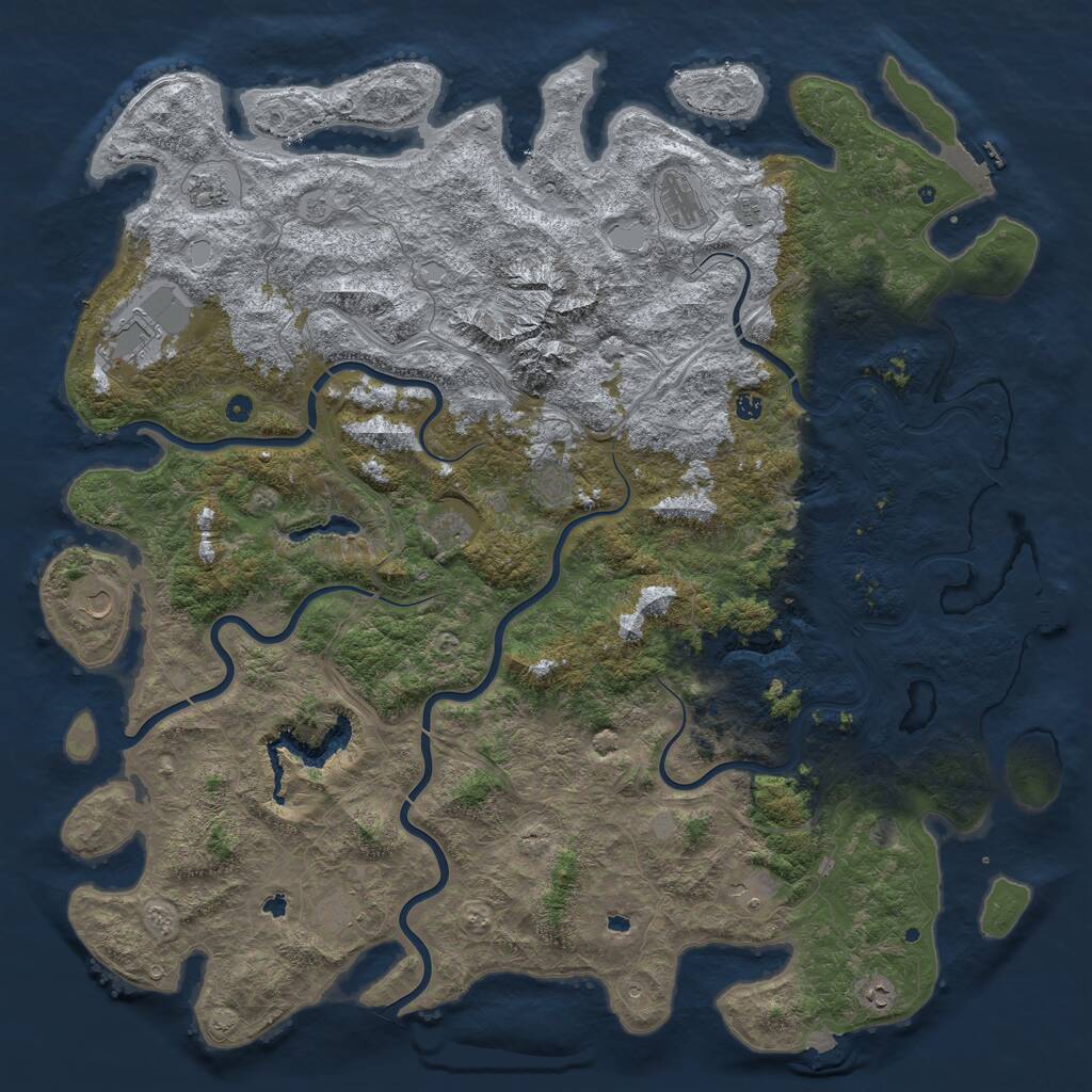 Rust Map: Procedural Map, Size: 6000, Seed: 79120337, 17 Monuments