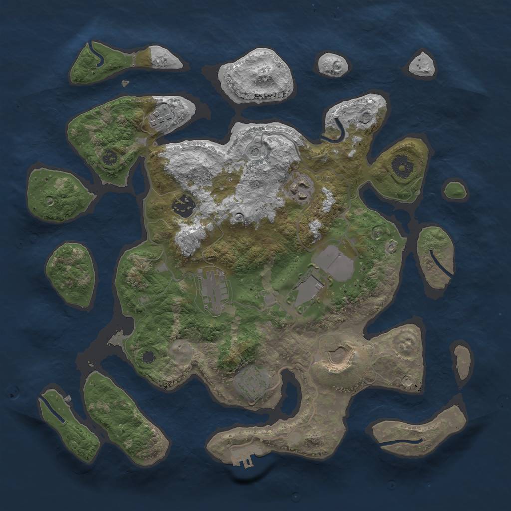 Rust Map: Procedural Map, Size: 3500, Seed: 4856465, 11 Monuments