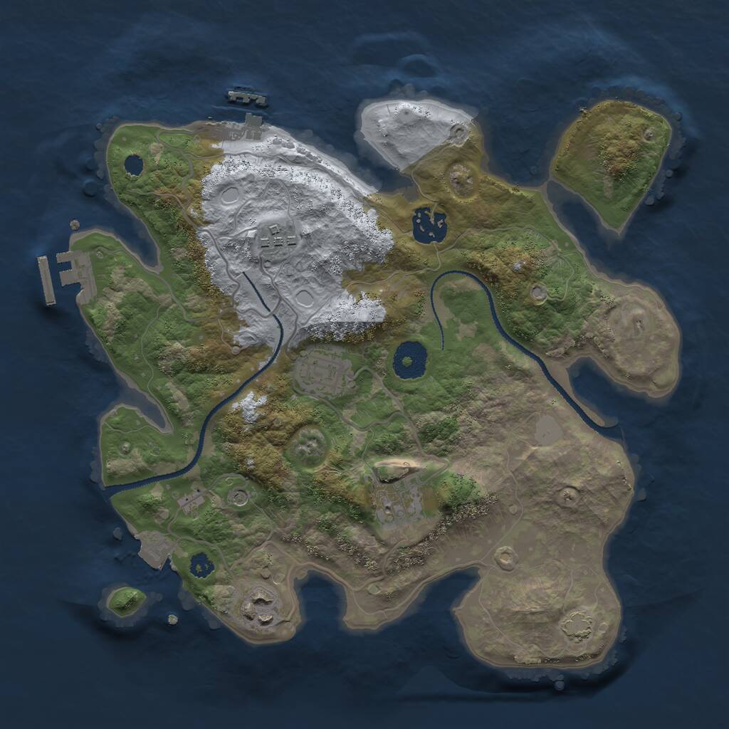 Rust Map: Procedural Map, Size: 3000, Seed: 683531610, 10 Monuments