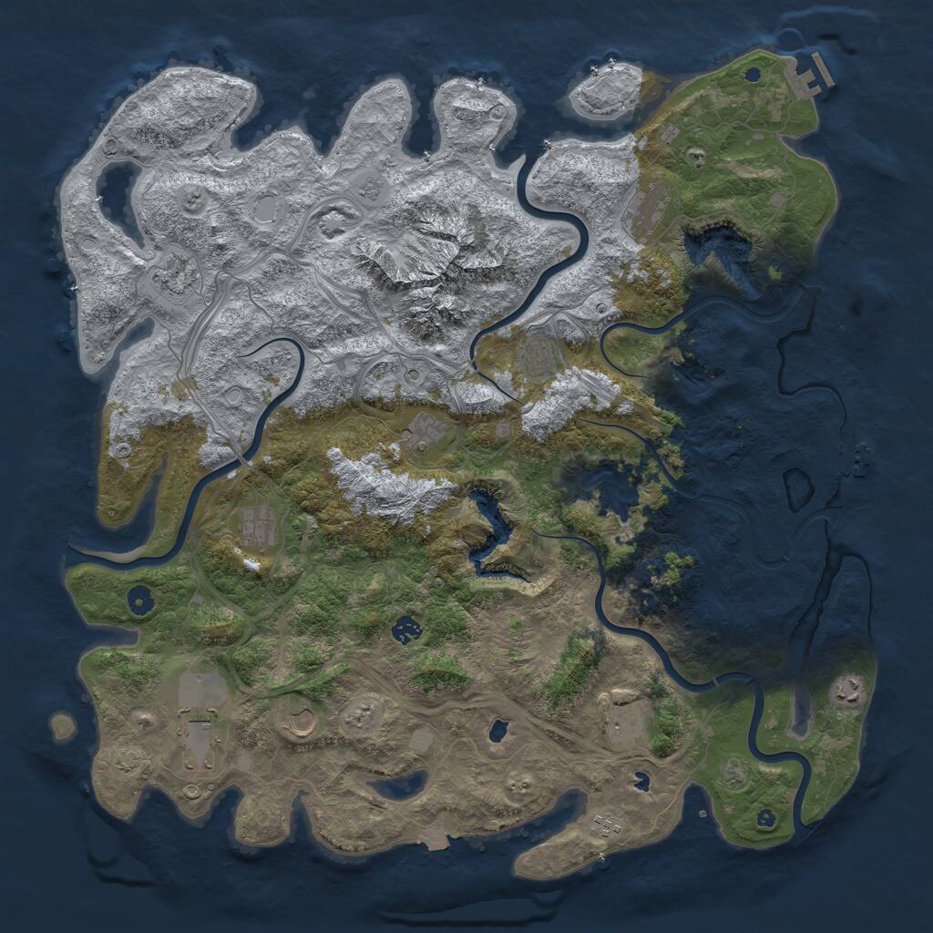 Rust Map: Procedural Map, Size: 5000, Seed: 91934, 17 Monuments