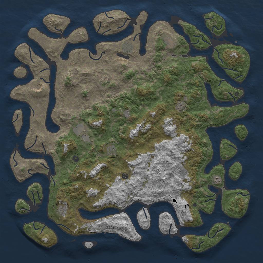 Rust Map: Procedural Map, Size: 6000, Seed: 29638928, 15 Monuments