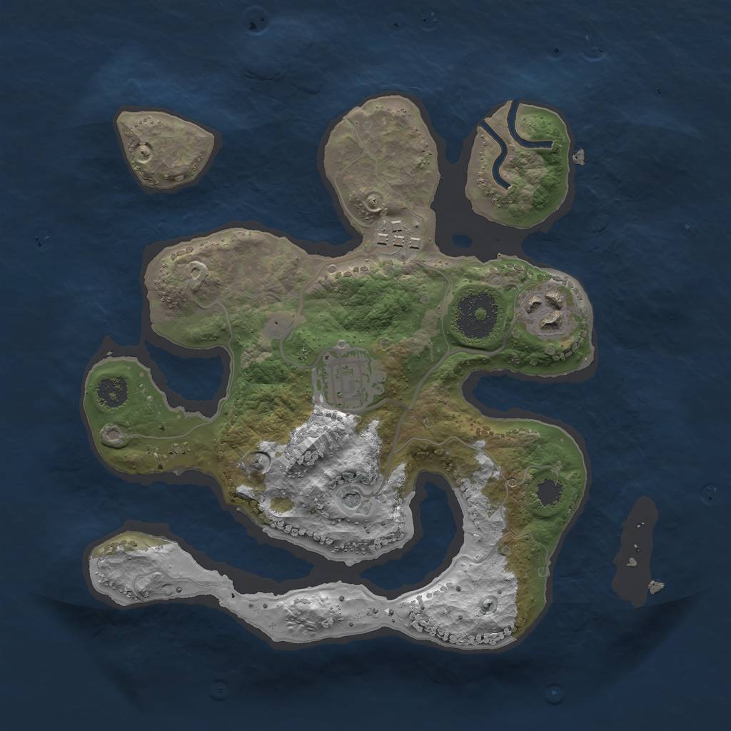 Rust Map: Procedural Map, Size: 2500, Seed: 8685, 6 Monuments