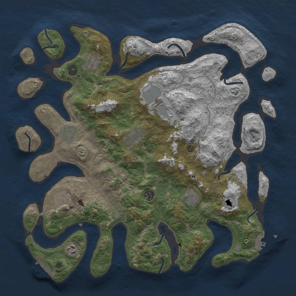 Rust Map: Procedural Map, Size: 4250, Seed: 789822356, 14 Monuments